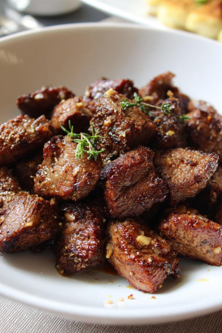 Air Fryer Garlic Steak Bites