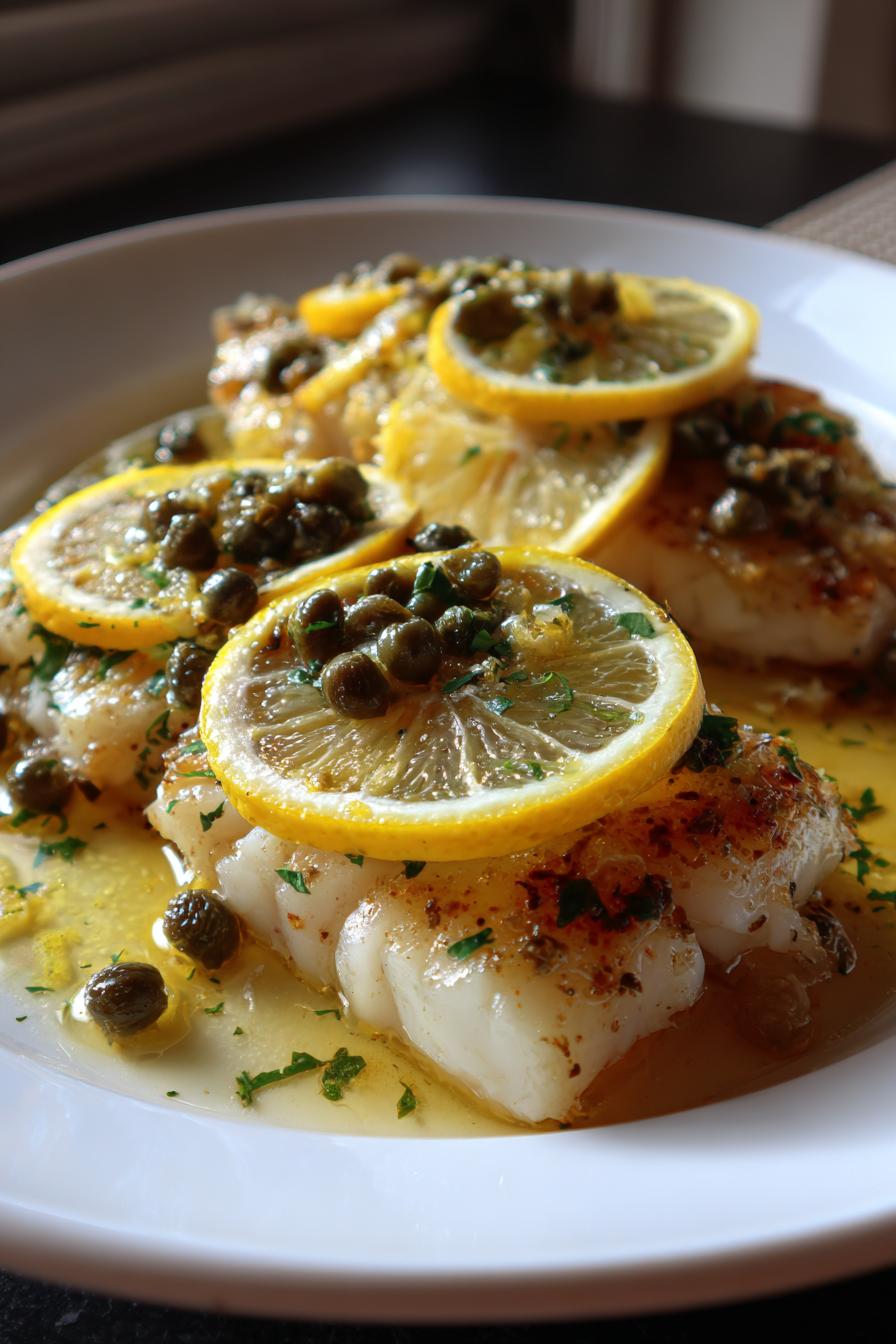 Baked Lemon Cod with Capers