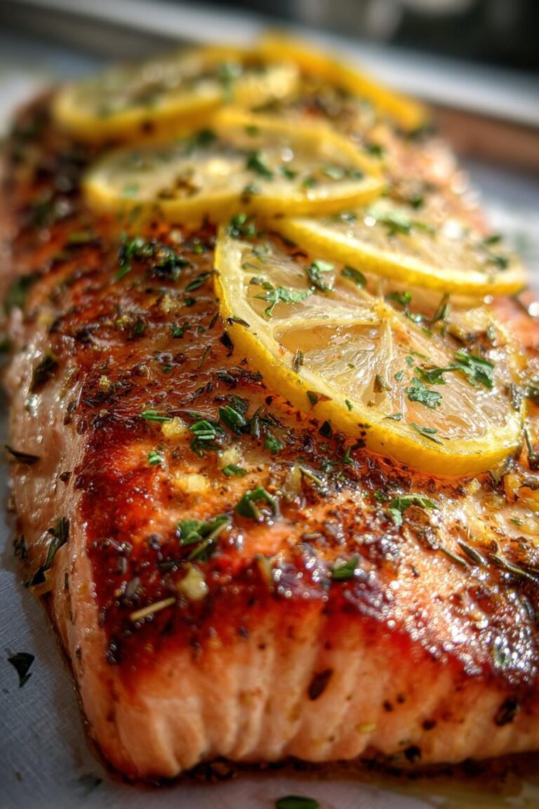 Baked salmon with lemon
