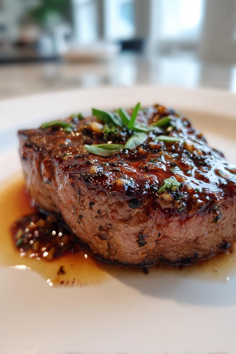 Bison Fillet with Black Garlic Butter