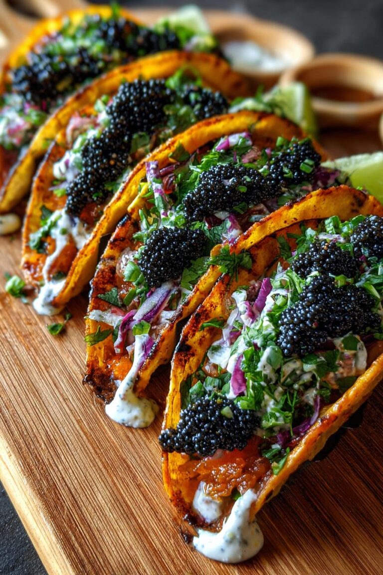 Caviar Tacos with Citrus Aioli