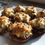 Cheesy Beef Stuffed Mushrooms