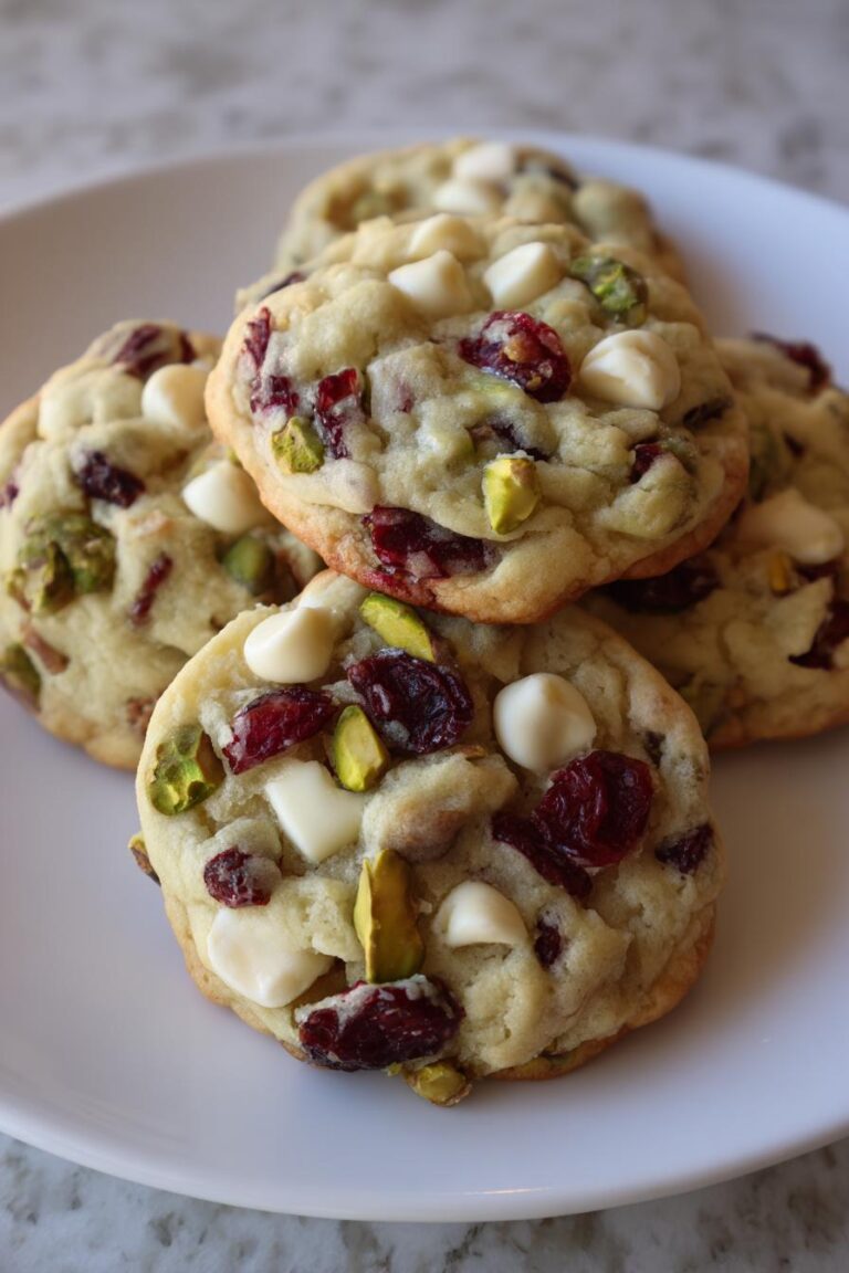 Cranberry Pistachio White Chocolate Chip Cookies