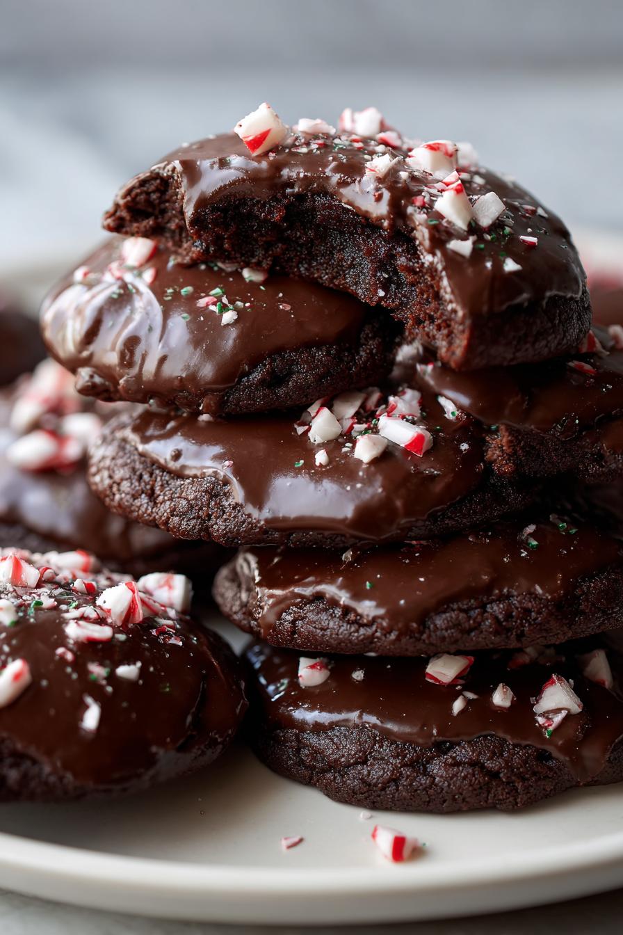 Dark Chocolate Peppermint Bark Cookies