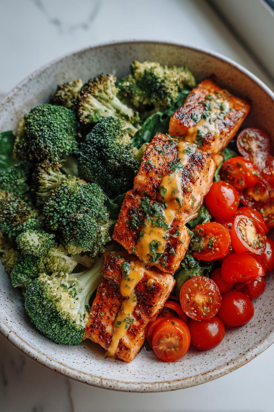Garlic Salmon Protein Bowl