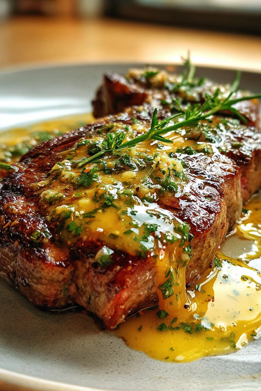 Grilled Steak with Herb Butter