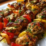 Grilled chicken souvlaki