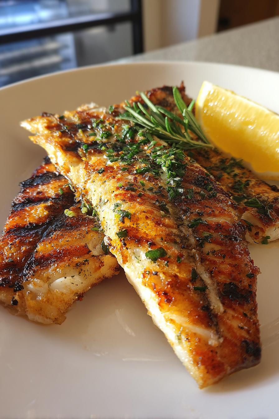 Grilled sea bass