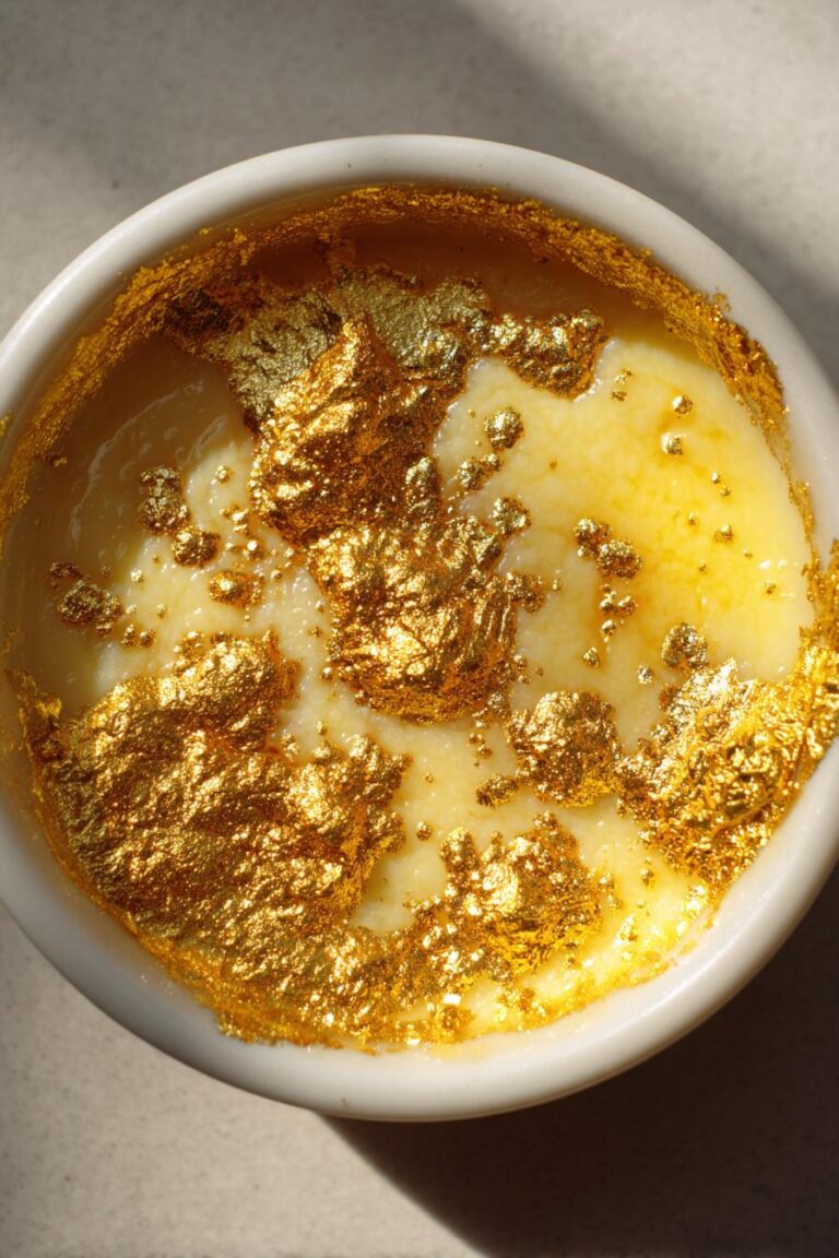 Japanese Uni Chawanmushi with Gold Leaf