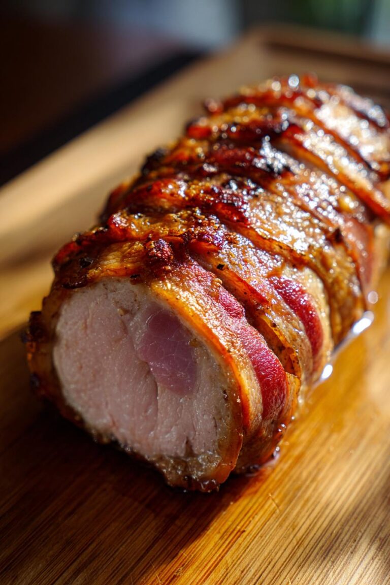 Keto Bacon Wrapped Pork Tenderloin