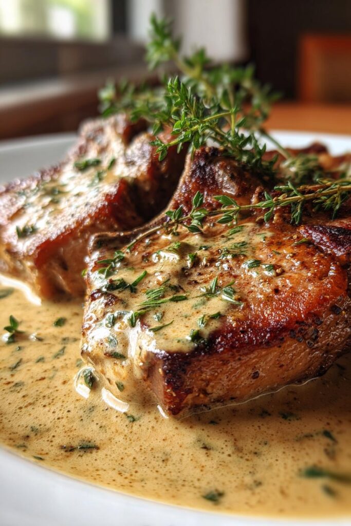 Keto Pork Chops in Cream Sauce