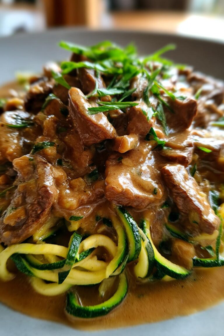 Low-Carb Beef Stroganoff