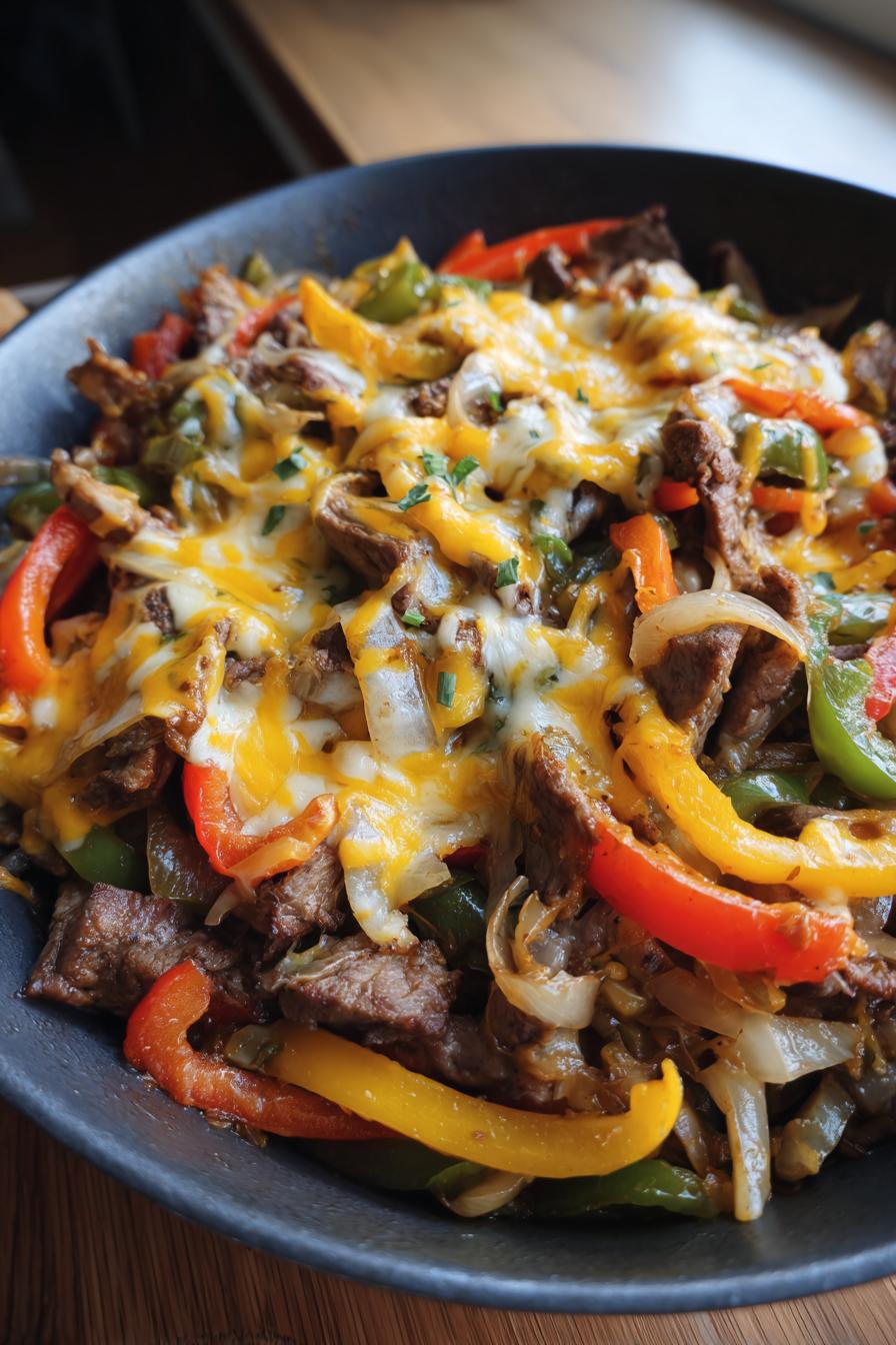 Low-Carb Philly Cheesesteak Skillet