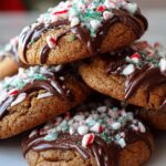 Peanut Butter Chocolate Peppermint Cookies
