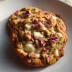 Pistachio Rose White Chocolate Cookies