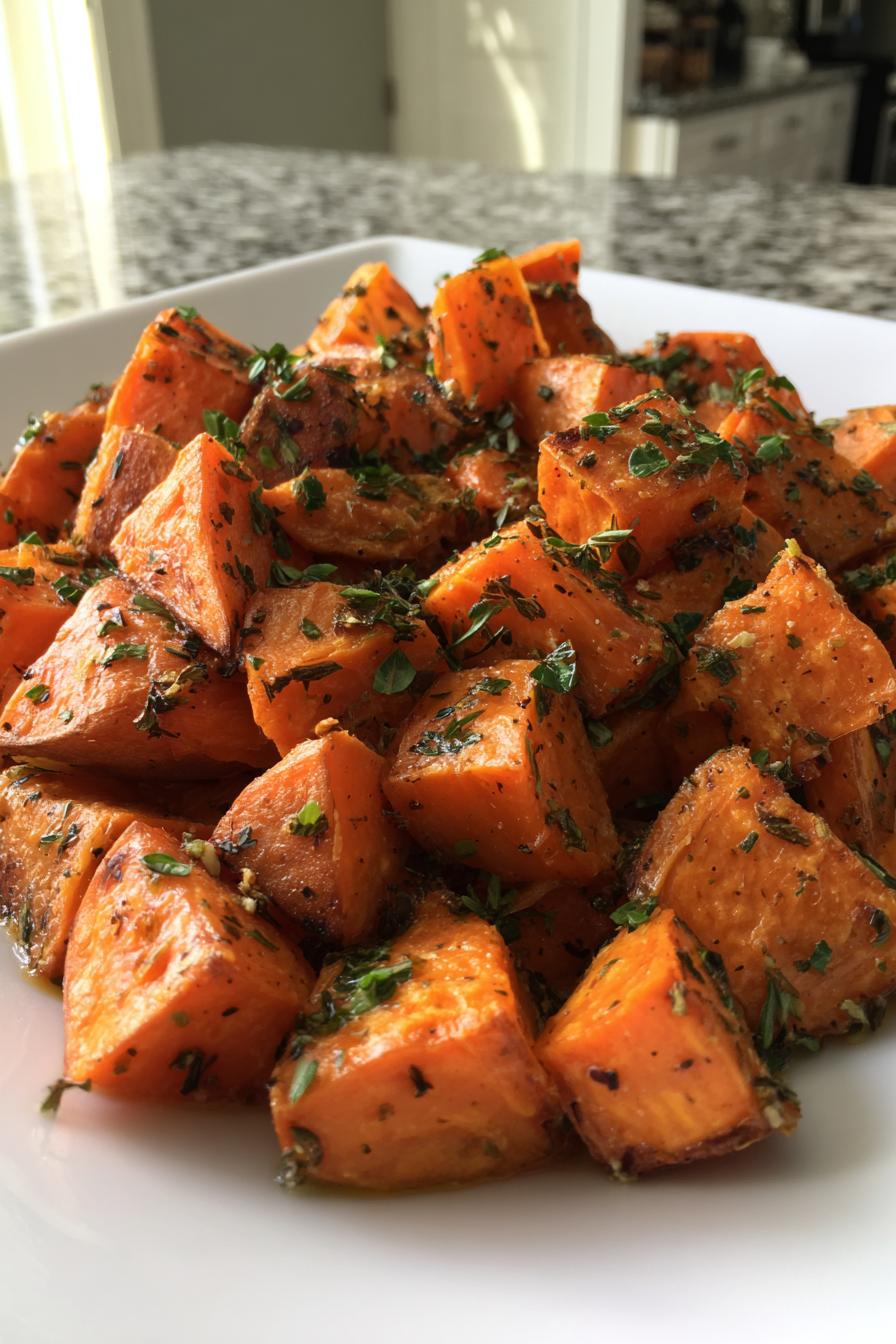 Roasted Sweet Potatoes with Herbs