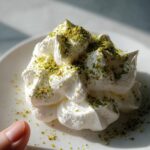 Saffron Air Meringue with Pistachio Dust