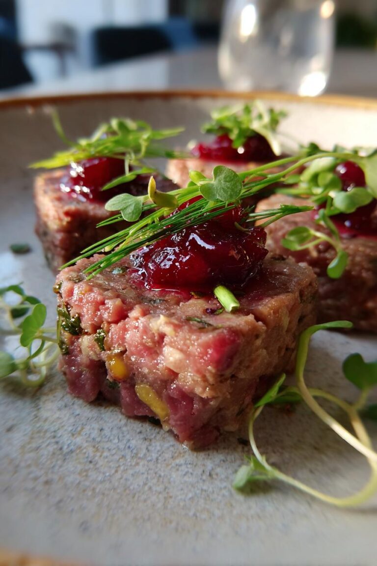 Scandinavian Reindeer Tartare with Lingonberry