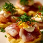 Siberian Sturgeon Blinis with Yuzu Cream