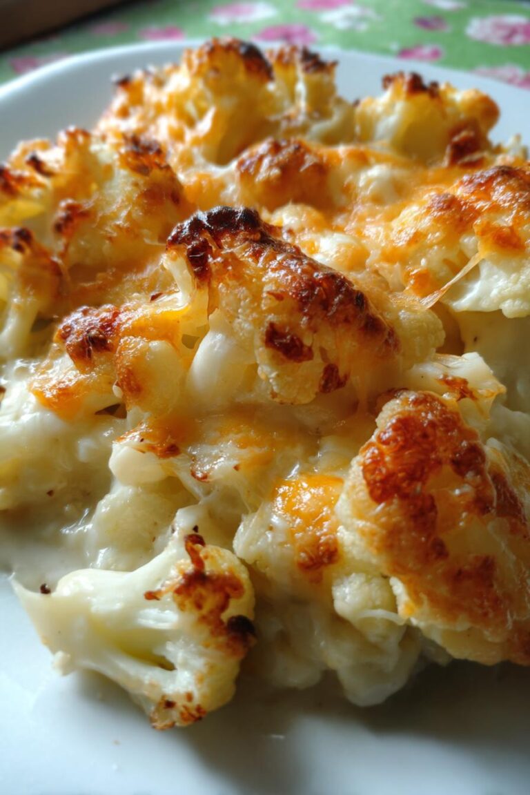 Slow Cooker Cheesy Cauliflower