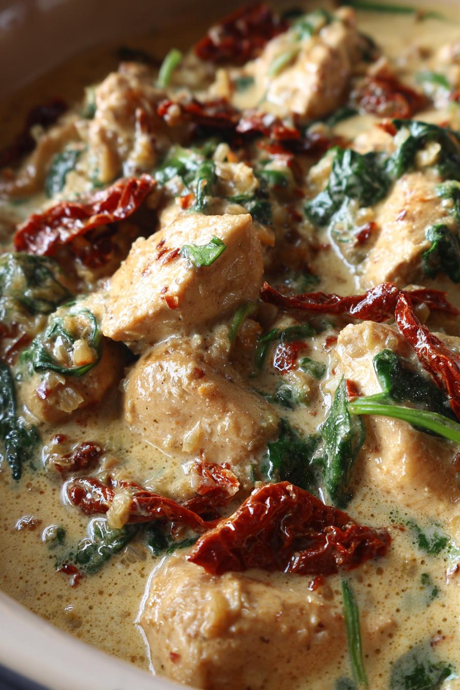 Slow Cooker Creamy Tuscan Chicken