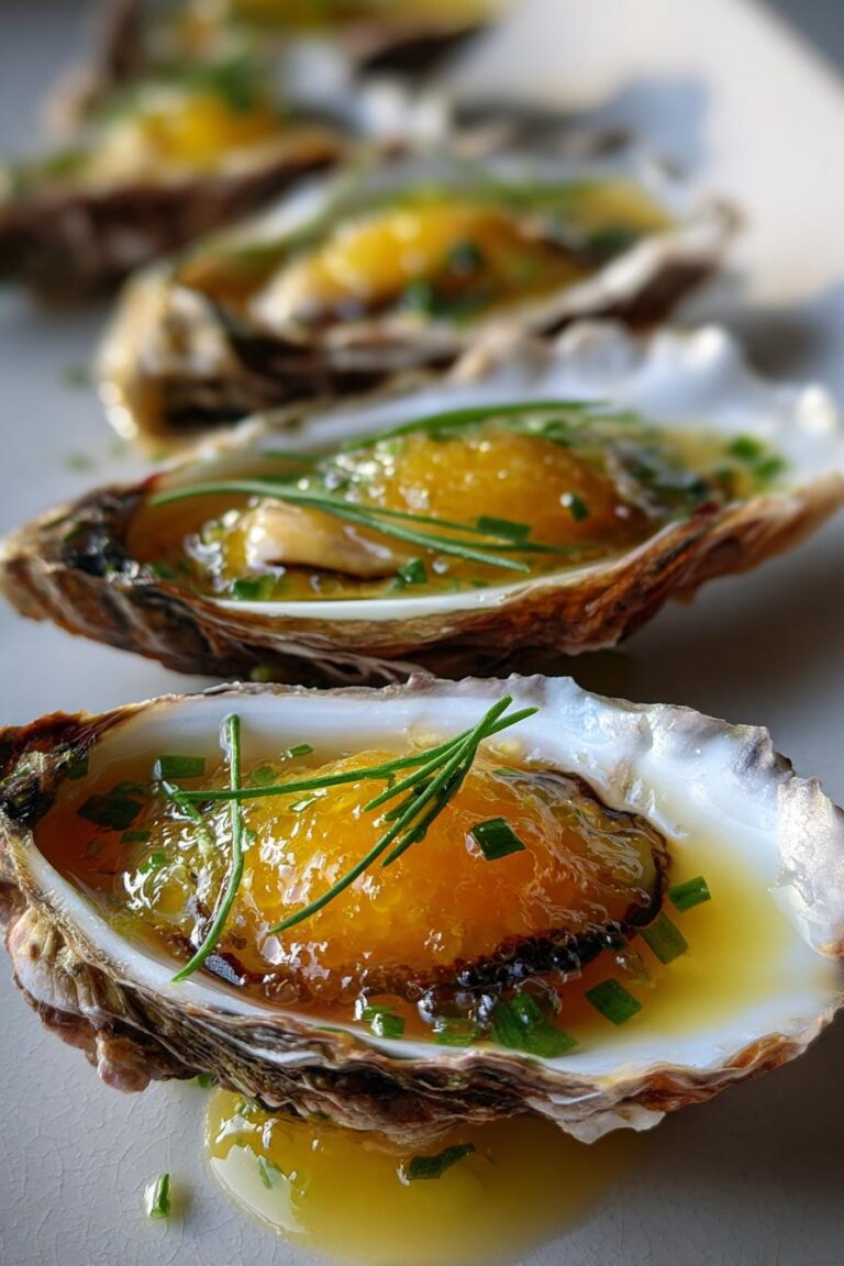 Smoked Oysters with Lemon Gelée