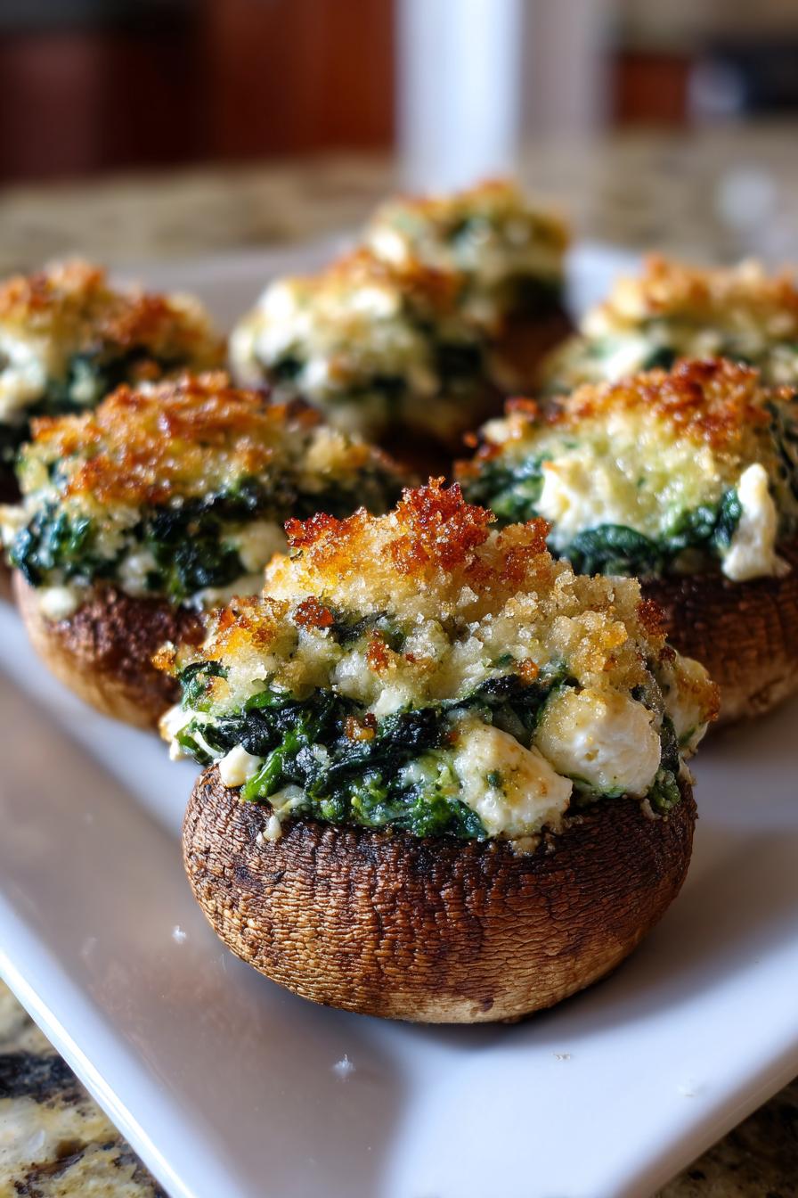Spinach & Feta Stuffed Mushrooms