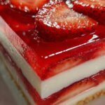 Strawberry Cream Gelatin Dessert