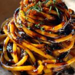 Uni Pasta with Black Garlic Sauce