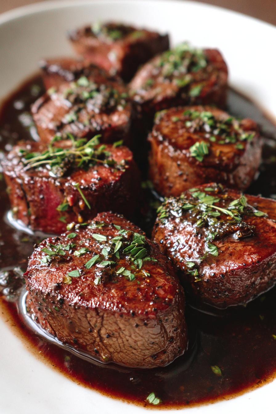 Venison Medallions with Truffle Jus