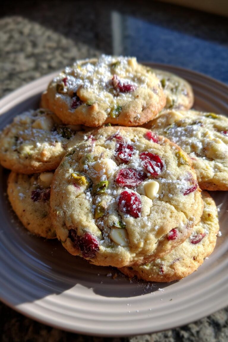White Chocolate Cranberry Pistachio Cookies