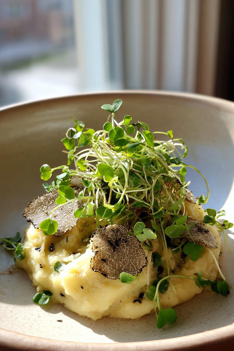 White Truffle Polenta with Microgreens