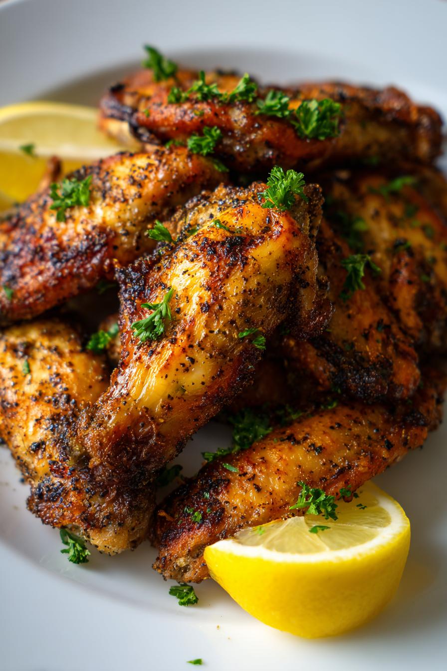 air fryer chicken wings lemon pepper recipe