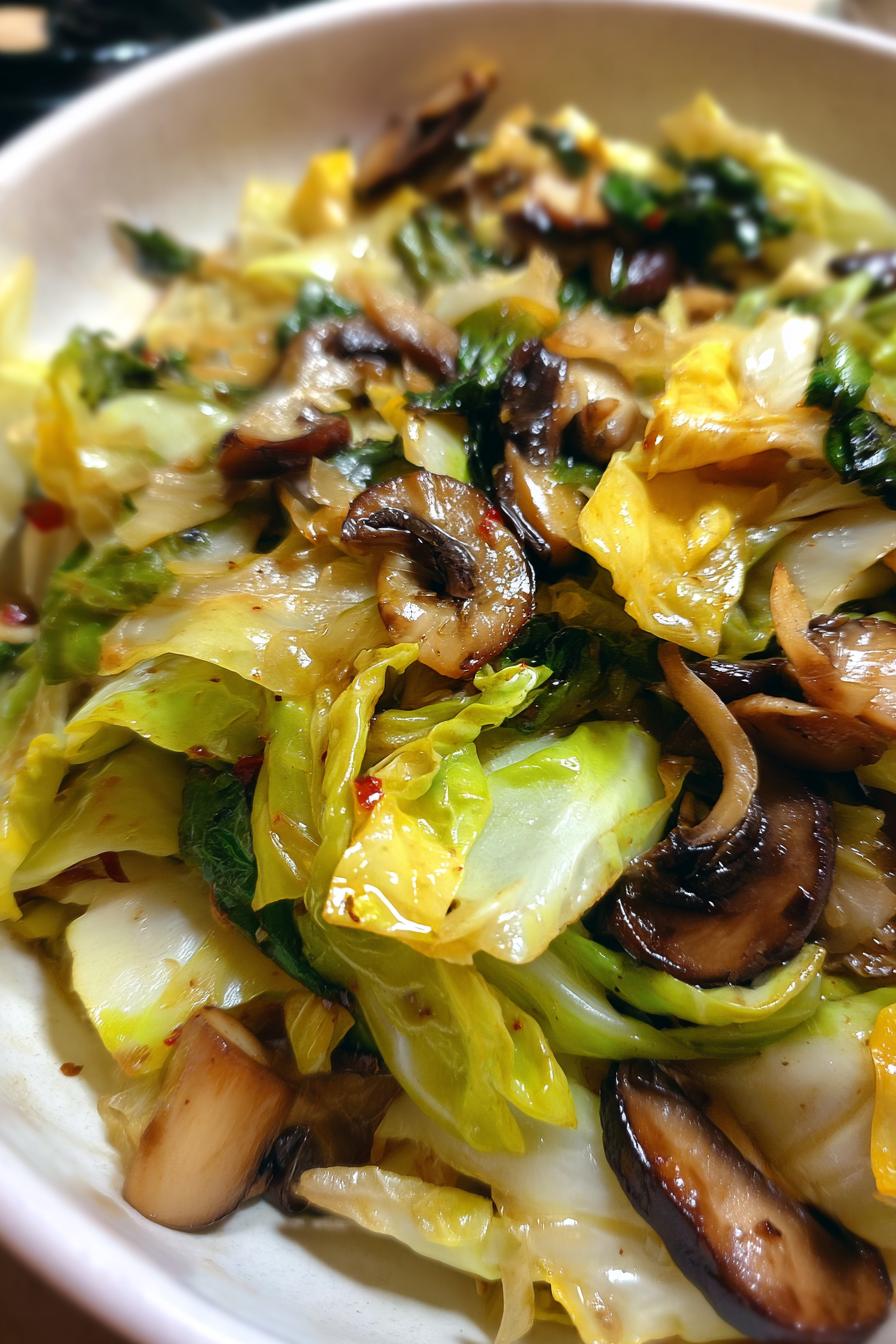 cabbage mushroom stir fry recipe