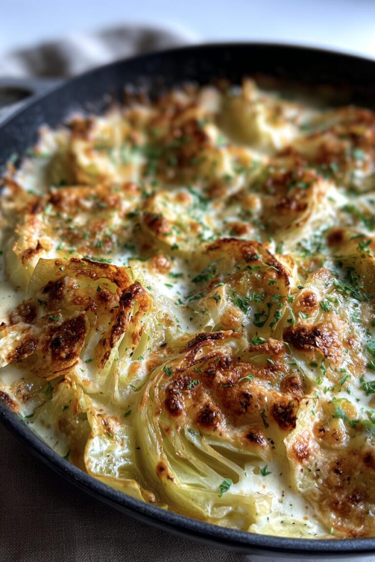 cheesy baked cabbage gratin recipe