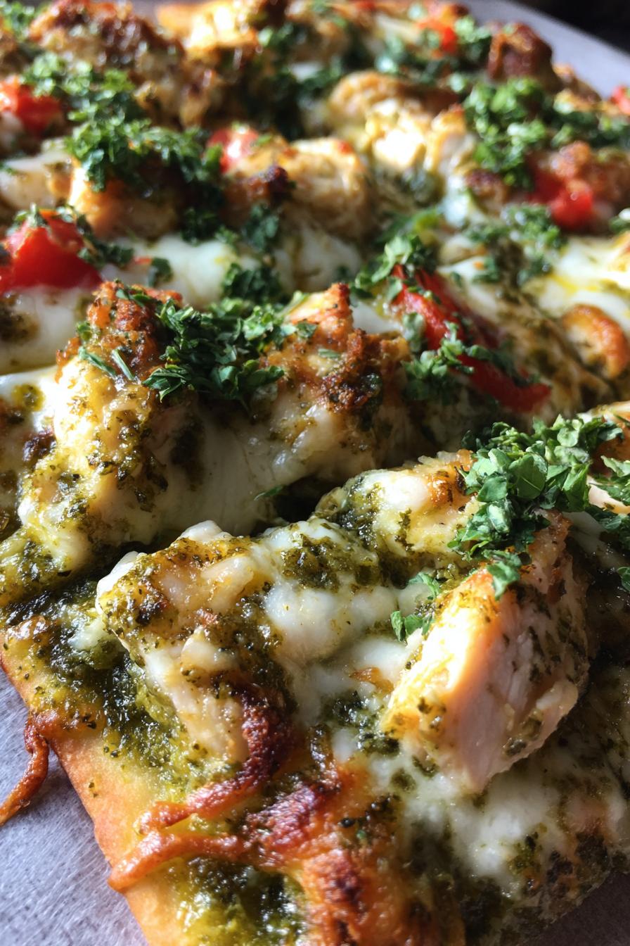 chicken pesto flatbread recipe