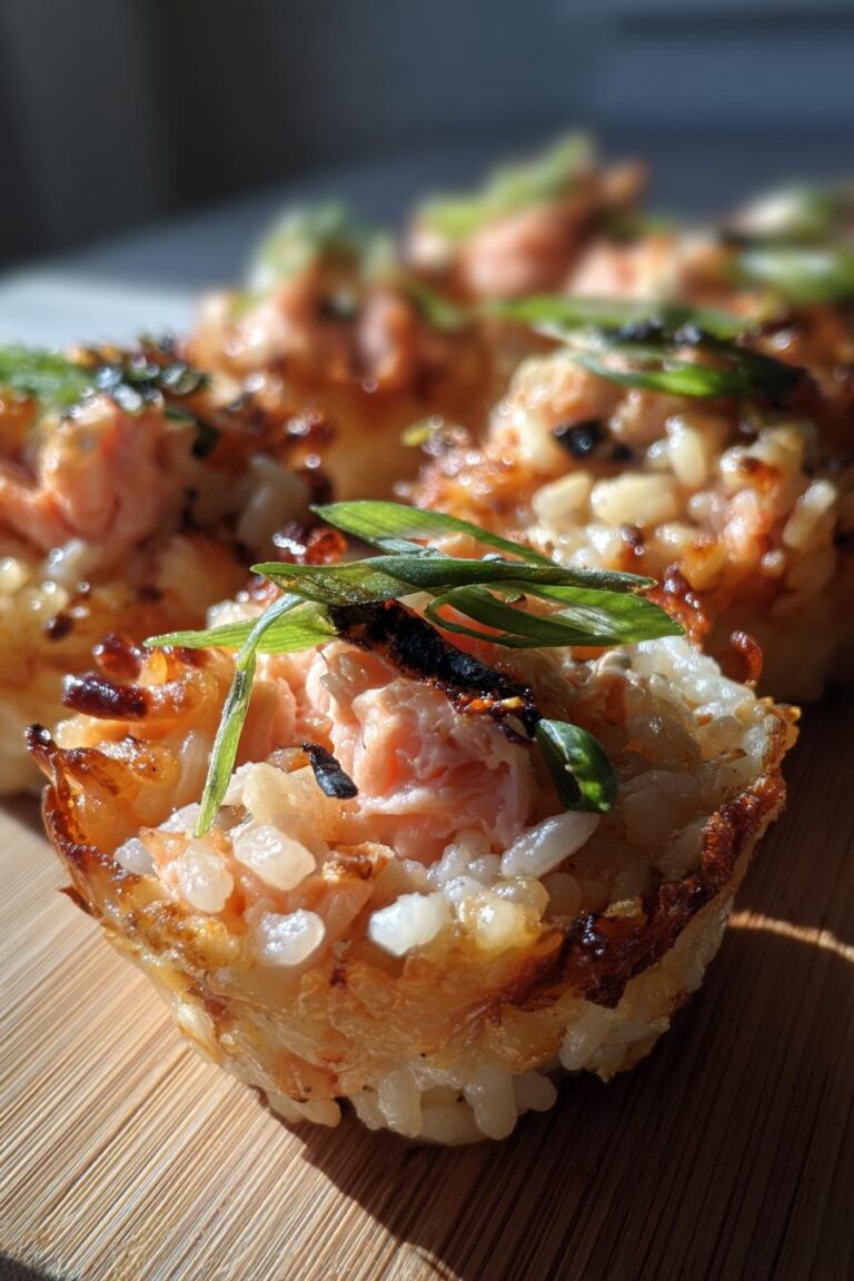 crispy rice salmon cups recipe