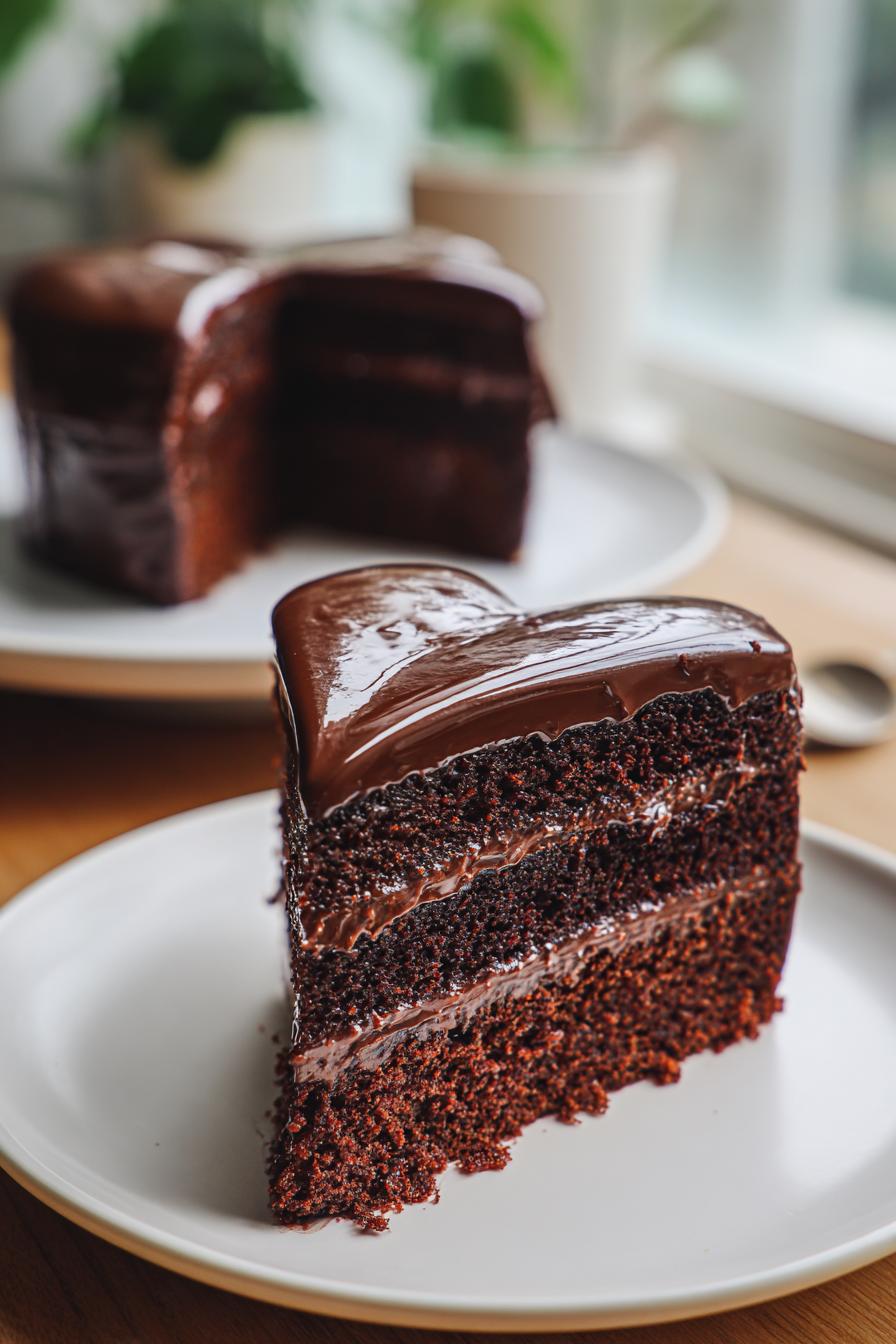 heart shaped chocolate cake
