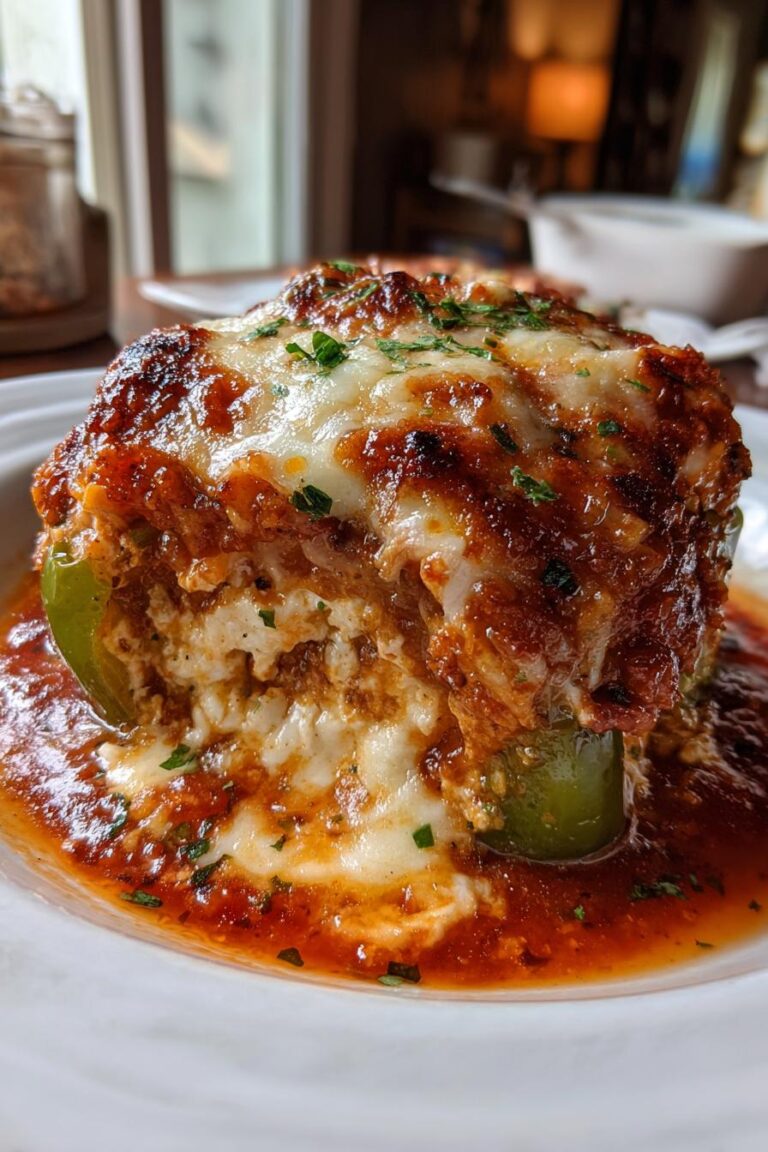 Cottage Cheese Lasagna Stuffed Peppers