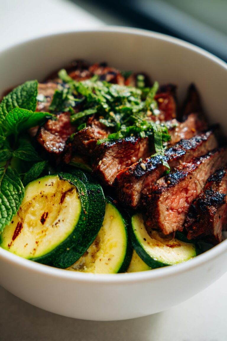 Cozy Grilled Steak Bowl with Zucchini