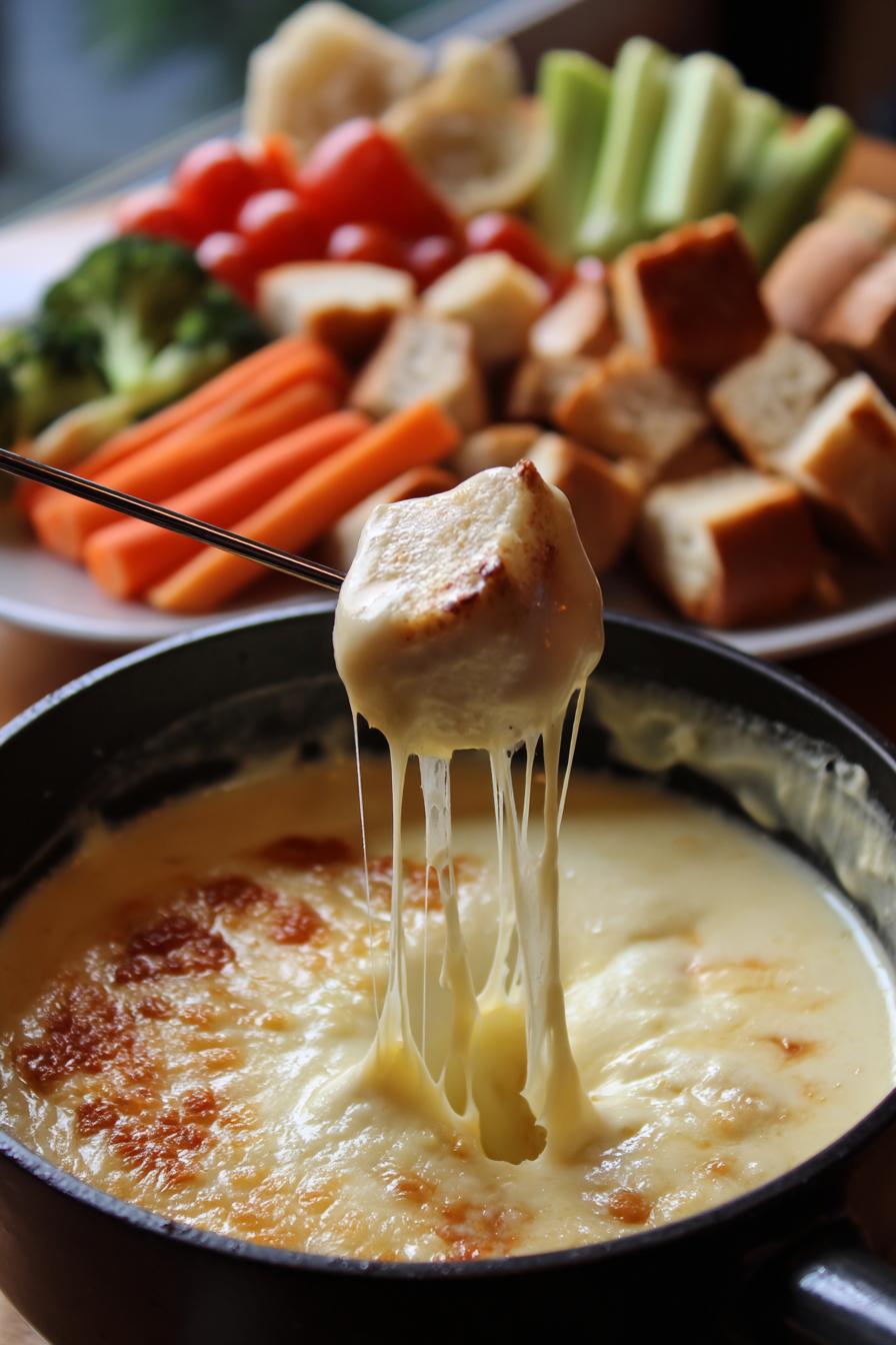 Creamy Cheese Fondue Without Wine