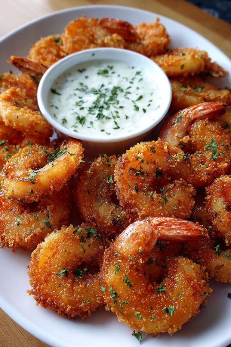 Crispy Air Fryer Shrimp with Garlic Dip