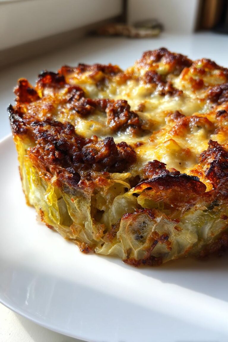 Easy Crispy Cabbage Burger Bake