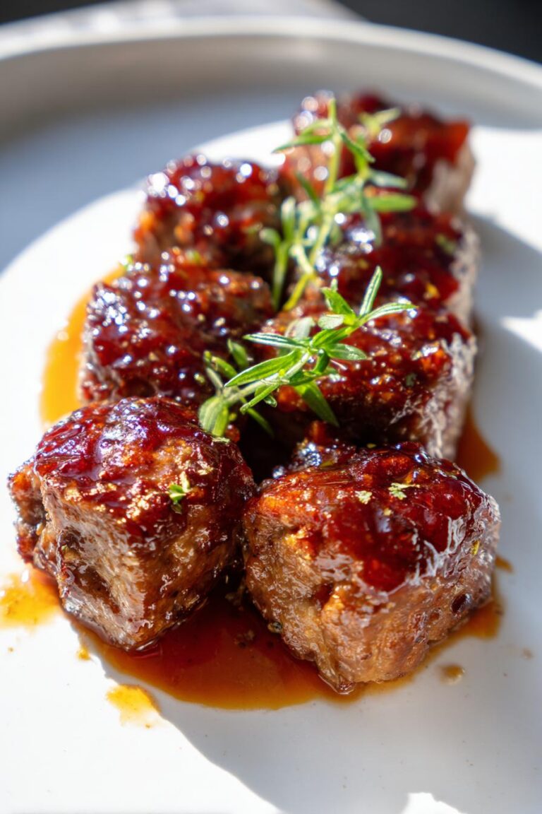 Honey Garlic Glazed Meatloaf Bites