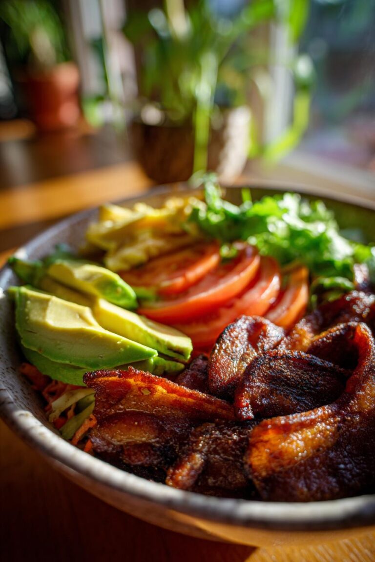 Loaded Bacon and Avocado Burger Bowls