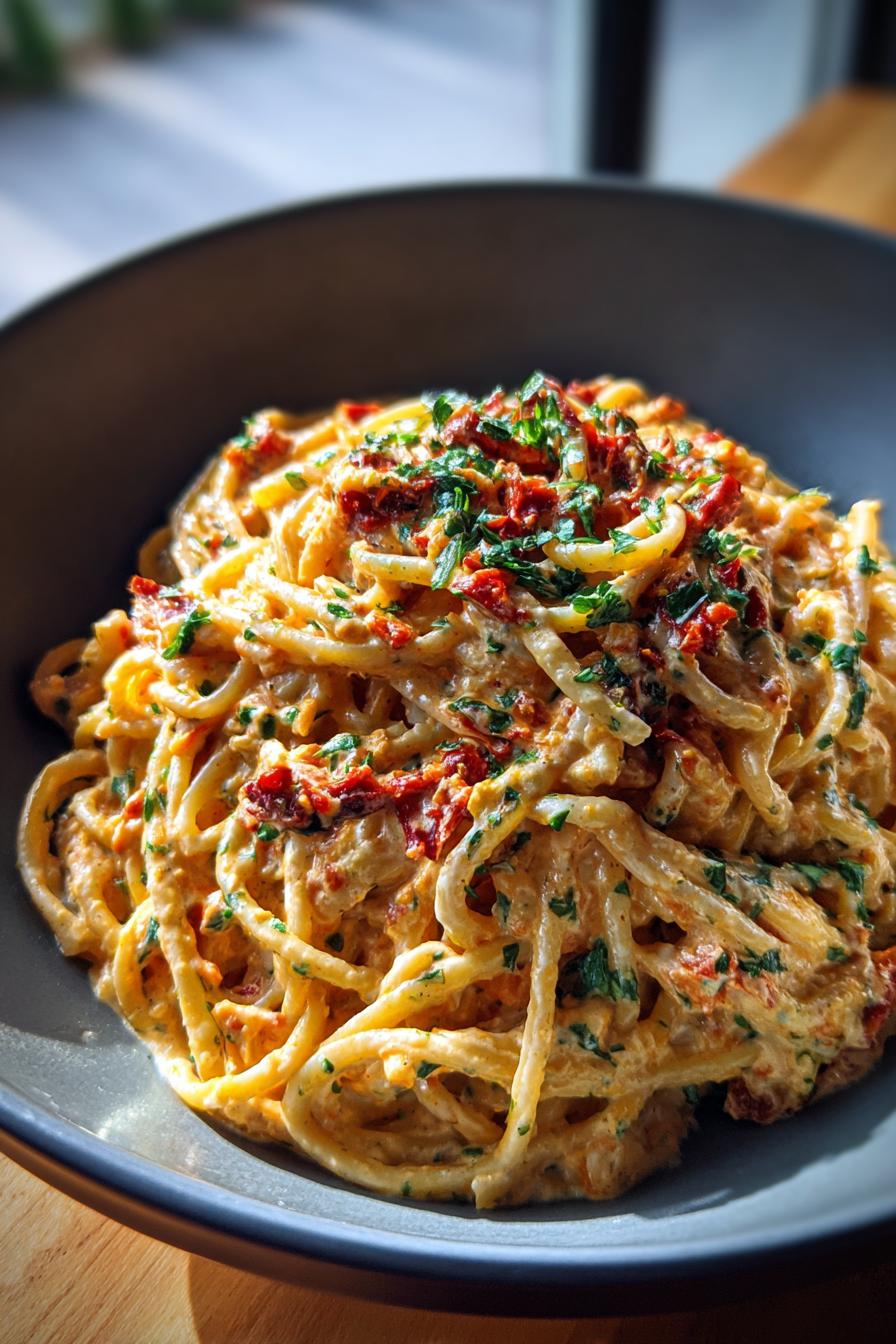 Roasted Red Pepper and Ricotta Pasta