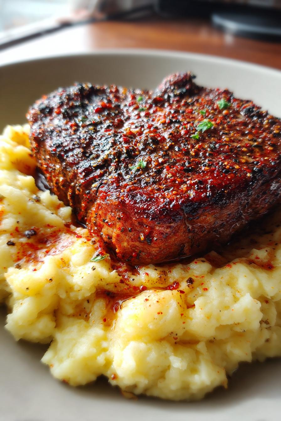 Smoked Paprika Steak and Cauliflower Mash