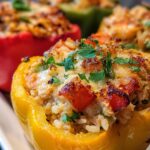 Teriyaki Pineapple Chicken and Rice Stuffed Peppers