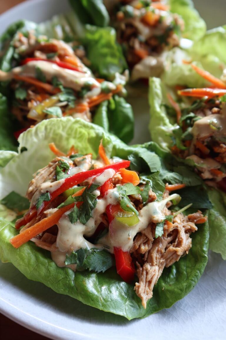 Thai Peanut Chicken Lettuce Wraps