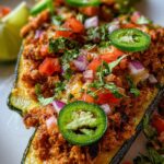 Zucchini Boat Ground Turkey Tacos